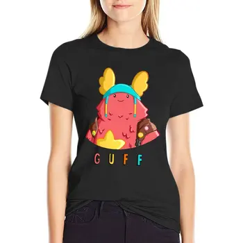 Милая футболка с надписью Guff, милые топы, футболки для женщин свободного кроя
