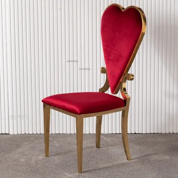 Обеденные стулья из нержавеющей стали для кухни Мебель для столовой Гостиничные металлические обеденные стулья Современный домашний роскошный стул для переговоров