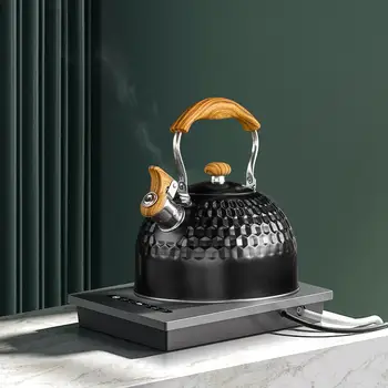 Современный чайник с громким свистом, чайник из нержавеющей стали, 2,5 л, Большая емкость для газовой электрической походной кухни для чая и кофе