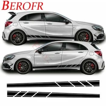 Нижние боковые полосы для Mercedes A Class A45 AMG, виниловая наклейка на автомобиль, графический комплект jz-001