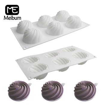 Силиконовые формы для тортов Meibum со спиральной шариковой текстурой, формы для мусса, Форма для мыла 