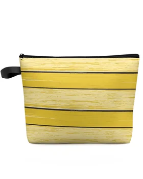 Желтая ретро-деревенская дорожная косметичка большой емкости Портативная сумка для хранения макияжа Женский Водонепроницаемый пенал