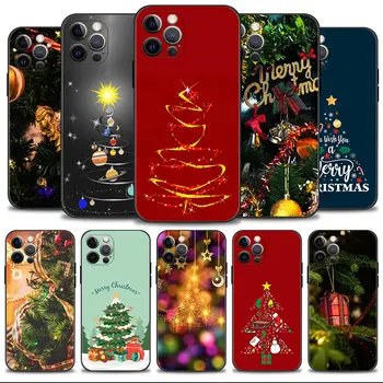 Чехол Для Телефона Apple iPhone 15 14 13 12 11 Pro Max 13 12 Mini XS Max XR X 7 8 Plus Cover Shell Веселая Рождественская Елка