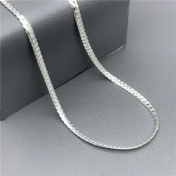 Массивное ожерелье из стерлингового серебра 925 пробы с 2,5 мм бордюрной цепочкой 17,7 