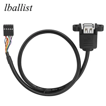 материнская плата lballist с 9-контактным разъемом для подключения кабеля передачи данных с двумя разъемами USB 2.0, экранированный с винтовым креплением на панели 30 см 50 см