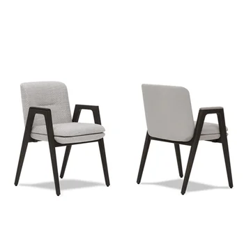Современный итальянский минималистичный тканевый обеденный стул для ресторана, Простая мебель для кафе из цельного дерева, мебель для приемной отеля