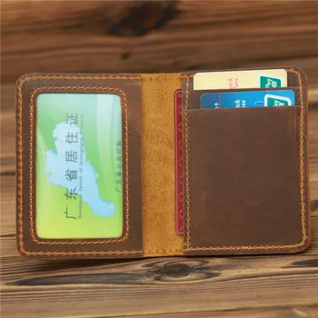 Новое поступление, винтажный мужской держатель для кредитных карт из натуральной кожи, маленький кошелек, сумка для денег, футляр для удостоверения личности, мини-кошелек для мужчин