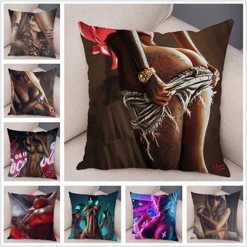 Супер сексуальная девушка с татуировкой диванная подушка чехол для подушки funda cojin cojines decorativos para sofá 45x 45 almofadas 쿠션커버 чехлы автомобиль