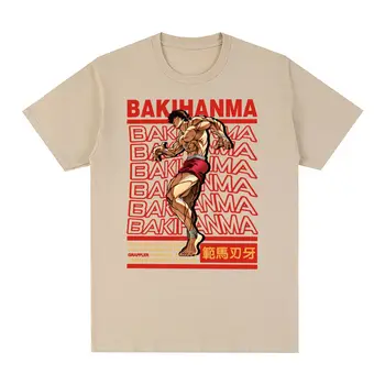 Баки Винтажная футболка Японского Аниме Хлопковая графическая уличная одежда Мужская футболка Новая Футболка Женские Топы