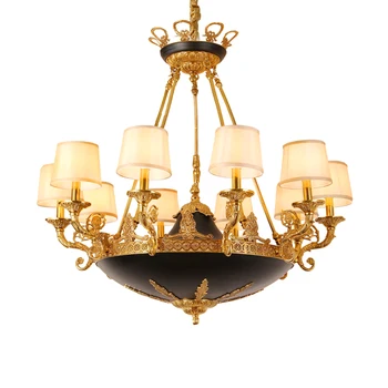 Подвесной светильник для домашнего декора DINGFAN Гостиная Роскошные Золотые люстры Во французском стиле из латуни Люстра