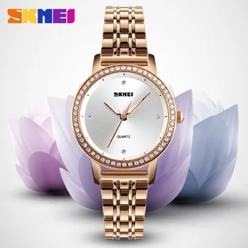 Skmei Модные креативные женские часы с бриллиантами, простые женские часы, нишевые студенческие кварцевые часы