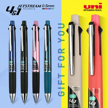 Многофункциональная ручка UNI JETSTREAM Четырехцветная Шариковая Ручка + Карандаш MSXE5-1000 Anti Fatigue Гладкая 0,5/0,7 мм Японские Канцелярские принадлежности