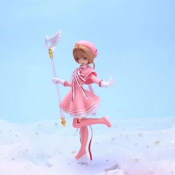 15,5 см Милые розовые фигурки Cardcaptor SAKURA Аниме Cardcaptor Sakura Модель ПВХ Фигурки Игрушки для девочек Подарок