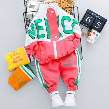 2013 Детский спортивный костюм, Комплект одежды для мальчиков и девочек, Весна 2023, повседневная одежда с длинным рукавом и буквенной застежкой-молнией, одежда для младенцев 1, 2, 3, 4 лет