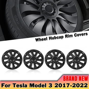 Матовый черный 18-дюймовый колпак колеса автомобиля, крышка обода, крышка ступицы, Автомобильная деталь, стиль Whirlwind для Tesla Модель 3 2017-2023