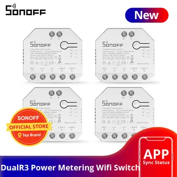 Оптовая продажа SONOFF DUALR3 Wifi Smart Switch DIY МИНИ-Переключатель С Двойным Реле Двухстороннего Управления, Измерение Мощности, Работа с Alexa Google Home