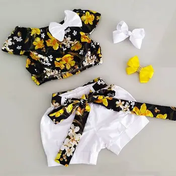 Бренд Pudcoco, летняя одежда для новорожденных девочек, топ, футболка, однотонные короткие брюки, Модная повседневная одежда от 1 до 5 лет.