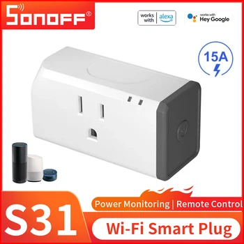 SONOFF S31/S31 Lite Wifi Smart Socket US Plug WI-Fi Smart Plug 15A 1800 Вт Интеллектуальный Переключатель 