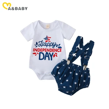 Комплекты одежды для новорожденных ma & baby 0-18 м, День Независимости, комбинезон с надписью, шорты, комбинезоны, одежда для маленьких мальчиков и девочек, наряды