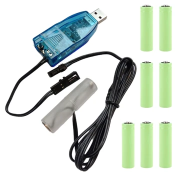 USB до 1,5 В 3 В 4,5 В 6 В 12 В AA Фиктивный кабель для радио со светодиодной подсветкой Игрушка-вентилятор J60A