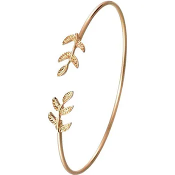 Новые браслеты-манжеты с листьями для женщин в стиле панк, Открытый браслет-манжета, Pulseiras Pulseira Feminin, Крошечные украшения для рук