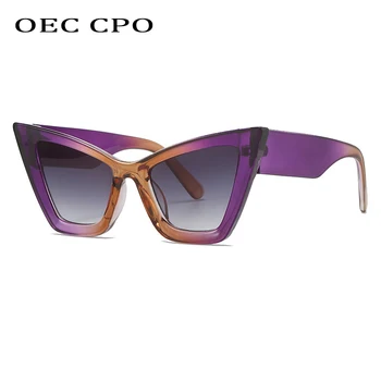 OEC CPO Винтажные Солнцезащитные Очки Cat Eye для Мужчин И Женщин 2023 Модные Очки Ярких Оттенков Женские Новые Ins Популярные Солнцезащитные Очки UV400