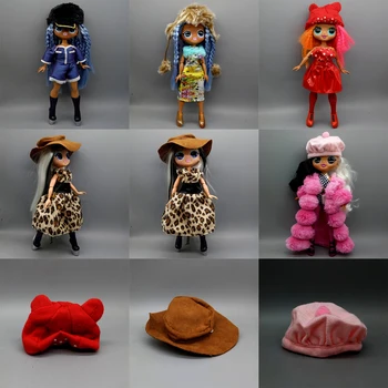 Подходит для куклы OMG Красная шерстяная шляпа коричневая ковбойская кепка аксессуары для куклы подарок на день рождения для девочек