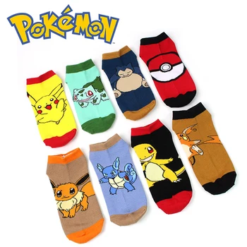 Хлопчатобумажные носки Pokemon с рисунком Пикачу Иви, Весенне-летние Удобные дышащие Детские неглубокие носки, подарок для косплея