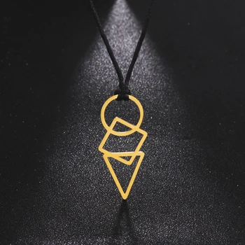 Двухцветное золотое серебряное кожаное ожерелье с регулируемым скользящим узлом, стиль геометрической графики и простота в стиле ретро