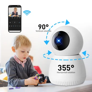 1080P WiFi Радионяня Беспроводная HD IP-камера безопасности с автоматическим отслеживанием двухстороннего аудио Мини-камера для мамы и детей в помещении для Alexa