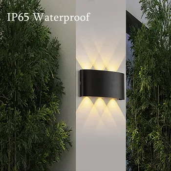 Наружный Водонепроницаемый IP65 Настенный светильник для сада на крыльце и освещение для прикроватной тумбочки в спальне, Алюминиевый Светодиодный настенный светильник AC85-265V