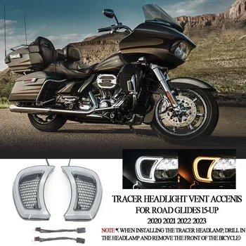 Для Harley Road Glide 15-UP Новые Аксессуары для мотоциклов Tracer Вентиляционные отверстия фар Smokey 2020 2021 2022 2023
