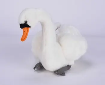 милая плюшевая игрушка-лебедь, высококачественная кукла-белый лебедь, подарок около 26 см