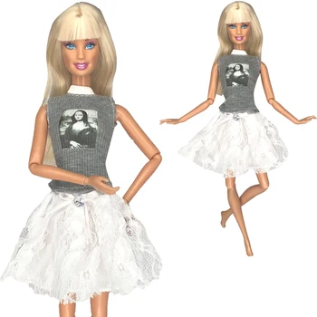 NK 1 комплект, повседневная белая кружевная юбка принцессы 1/6, благородная повседневная одежда ручной работы для Барби, аксессуары, кукла, подарок для ребенка, игрушка