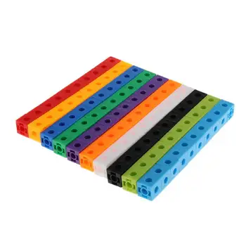 100шт 10 цветов Многозвенные кубики для подсчета кубиков для обучения математике Манипулятивные Игрушки для детей раннего возраста Учебные пособия