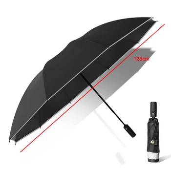 10-Килограммовый Ветрозащитный зонт Rain Man Strong с автоматическим перевернутым зонтиком для женщин, 3-х складной зонт Paraguas, 125 см