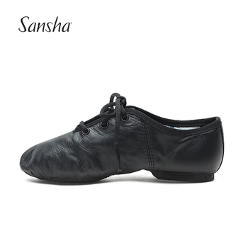 Sansha/ Детские джазовые туфли на шнуровке с превосходной подошвой из коровьей кожи EVA Для девочек и мальчиков, детские современные джазовые кроссовки для сальсы, Танцевальная обувь JS85LCO