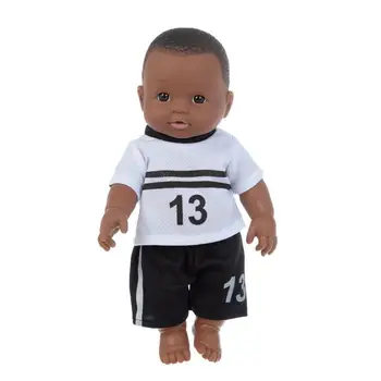 12-Дюймовая Черная Кукла Африканский Мальчик Кукла Детская Игровая Кукла Подарочная Игрушка Африканский Черный Мальчик Милый Лысый Лысый Черный Ребенок Реалистичная Кукла