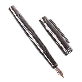 Винтажная роскошная мужская металлическая перьевая ручка со средним наконечником 0,5 мм, принадлежности для письма, Прямая поставка