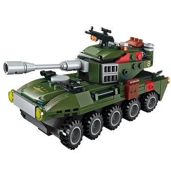 QMAN building blocks Kit Кирпичная Модель Детские Игрушки Восемь в одном военный танк Бронированный автомобиль 361 шт. для подарка мальчику 4-8 лет