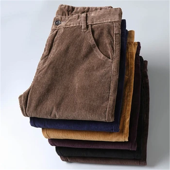 6 Цветных мужских вельветовых повседневных брюк 2022 Осень Зима, Новый стиль, деловая мода, Стрейчевые брюки обычной посадки, мужская одежда