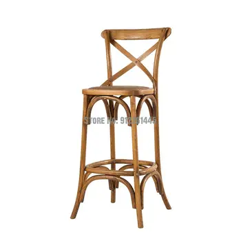 Высокий стул барный стул из массива дерева легкий роскошный домашний ретро-барный стул с высокой спинкой высокий барный стул современная простота