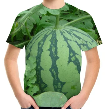 Joyonly 2022 Летняя детская футболка с зелеными фруктами и арбузом, детская одежда, футболки для мальчиков, Одежда для маленьких девочек, крутые топы