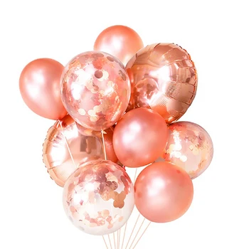 Воздушные шары из фольги из розового золота, Конфетти, Латексные шарики, украшения для вечеринки с Днем рождения, Детский душ, Свадебная вечеринка, Принадлежности Globos