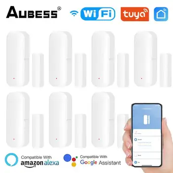 Aubess Tuya WiFi Smart Door Sensor Датчики открытия/закрытия двери умного дома, датчик окна SmartLife Работает с Google Home Alexa