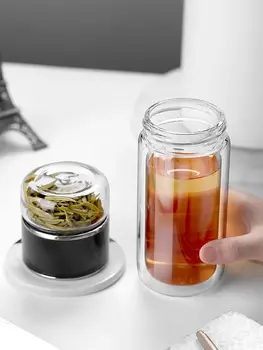 Высококачественная стеклянная портативная бутылка для воды для чая с фильтром для чая, бутылка для напитков для активного отдыха, стеклянная чашка для кемпинга, экологичная