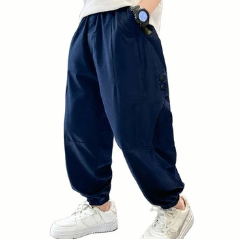 Летние брюки для мальчиков, однотонные брюки, новейшие брюки для мальчиков, повседневная детская одежда в стиле кэжуал 6 8 10 12 14