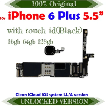 Оригинал для iphone 6Plus + Plus Материнская плата с Touch ID / без материнской платы Чистый iCloud IOS и логическая плата с полным набором чипов, разблокированная с завода