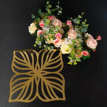 38шт) Современная золотая витрина в форме цветка для гостиной, скульптура для украшения мероприятия на столе AB0994