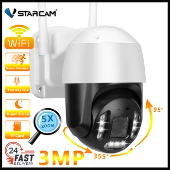 Vstarcam 3MP Wifi IP-Камера Наружная Беспроводная Камера Видеонаблюдения с 5-Кратным Зумом AI Отслеживание Человека Двустороннее Аудио Ночного Видения